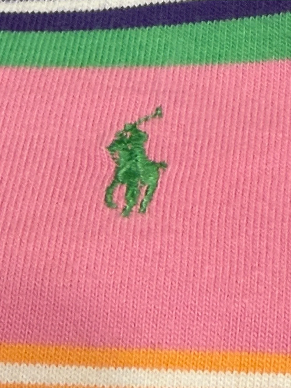 VTG POLO Ralph Lauren Striped Long-Sleeve Rugby Shirt Multicolor Pink Men's Med